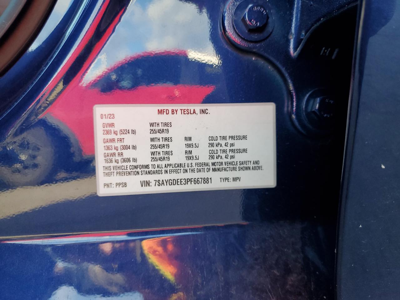 2023 Tesla Model Y VIN: 7SAYGDEE3PF667881 Lot: 82778805