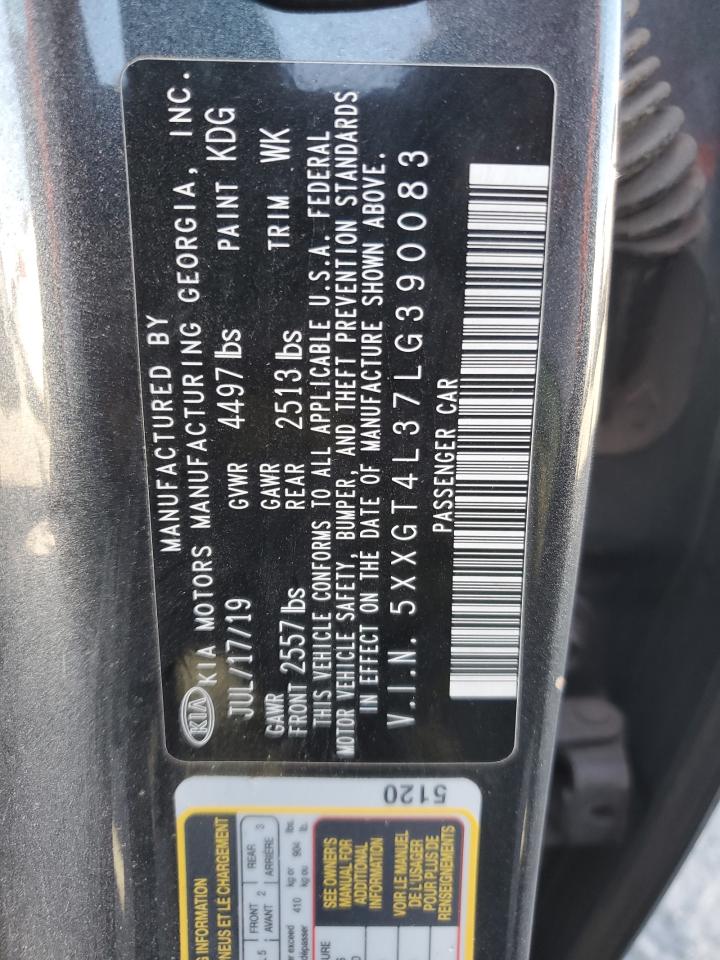 2020 Kia Optima Lx VIN: 5XXGT4L37LG390083 Lot: 85156835