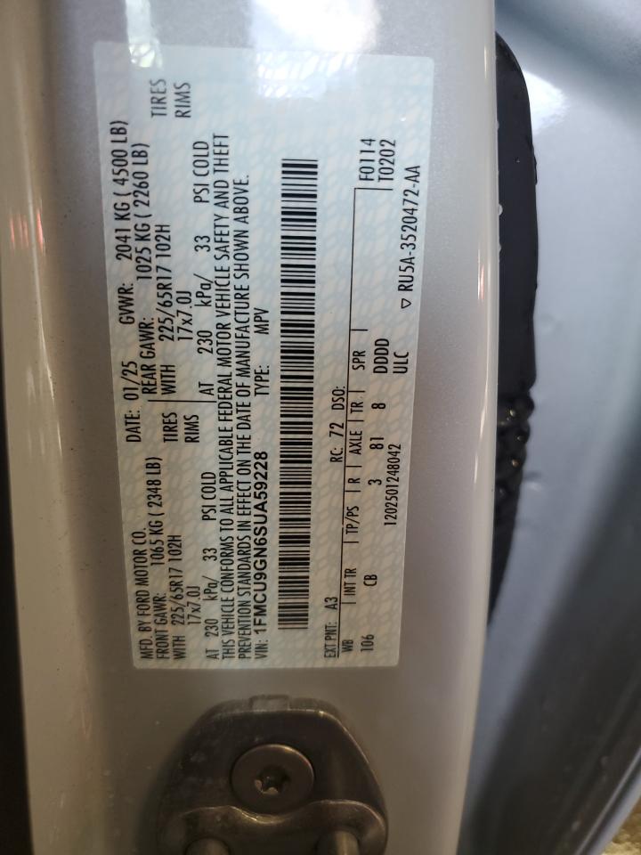 2025 Ford Escape Active VIN: 1FMCU9GN6SUA59228 Lot: 84982405