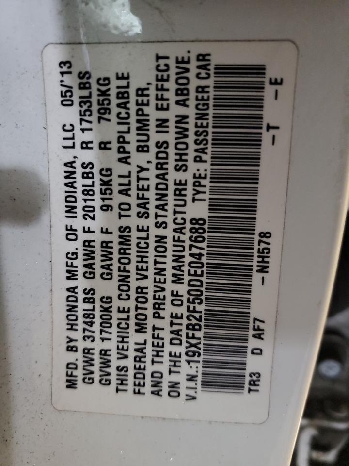 2013 Honda Civic Lx VIN: 19XFB2F50DE047688 Lot: 82321195