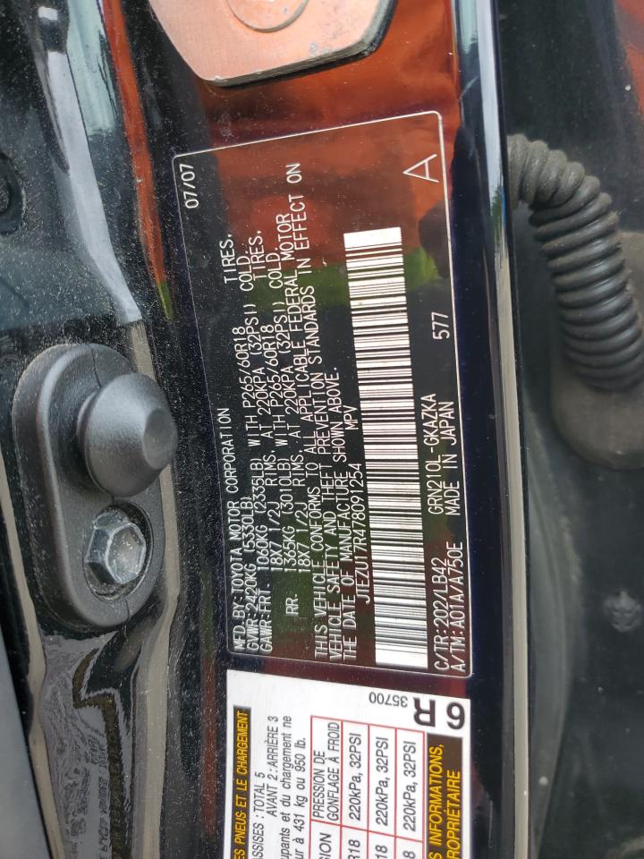 2007 Toyota 4Runner Limited VIN: JTEZU17R478091254 Lot: 86456935