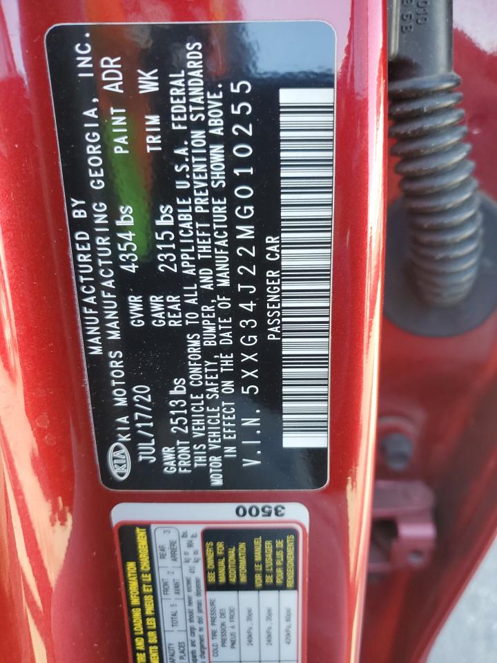 2021 Kia K5 Ex VIN: 5XXG34J22MG010255 Lot: 89519355