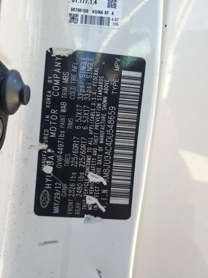 2013 Hyundai Tucson Gls VIN: KM8JU3AC4DU548659 Lot: 82305295