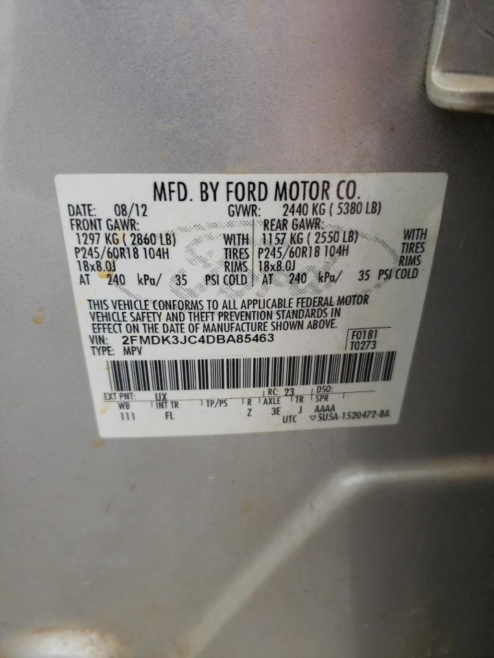 2013 Ford Edge Sel VIN: 2FMDK3JC4DBA85463 Lot: 85961945