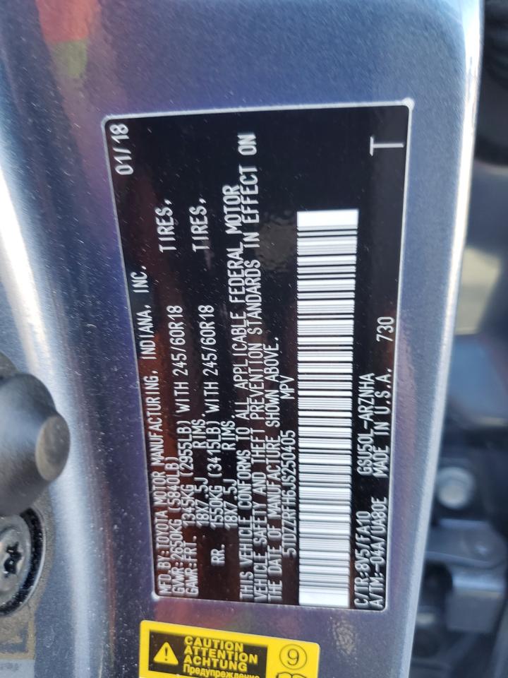 2018 Toyota Highlander Le VIN: 5TDZZRFH6JS250405 Lot: 84912515