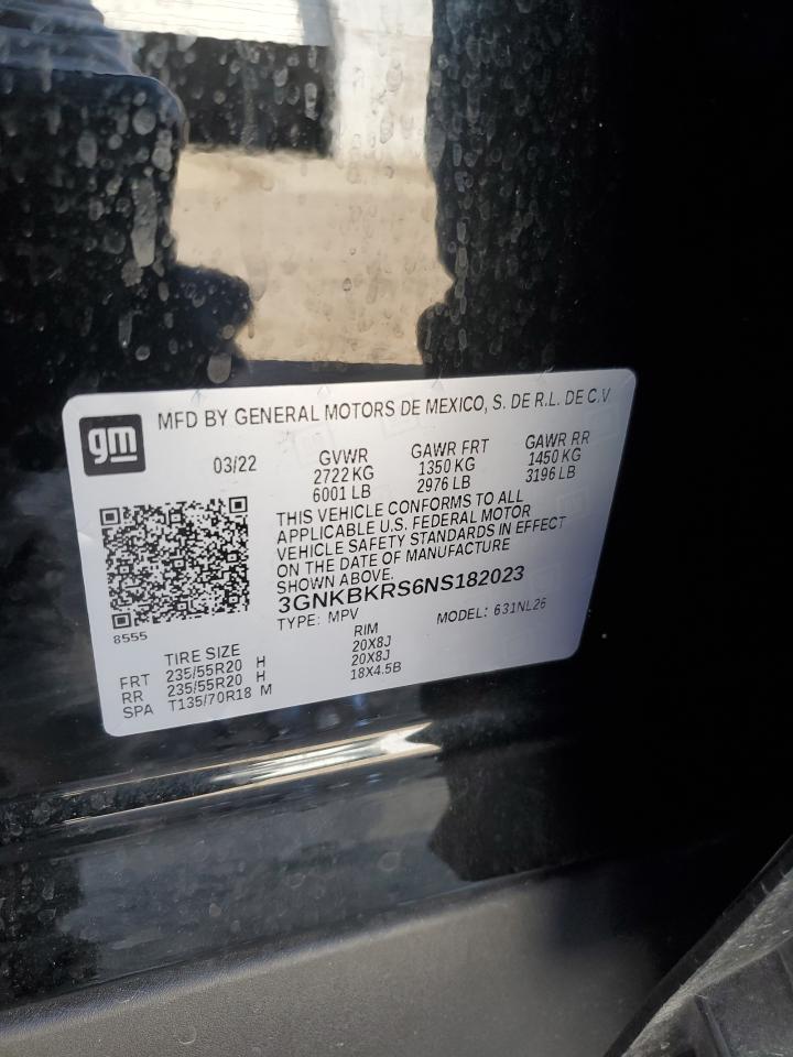 2022 Chevrolet Blazer Rs VIN: 3GNKBKRS6NS182023 Lot: 86649695