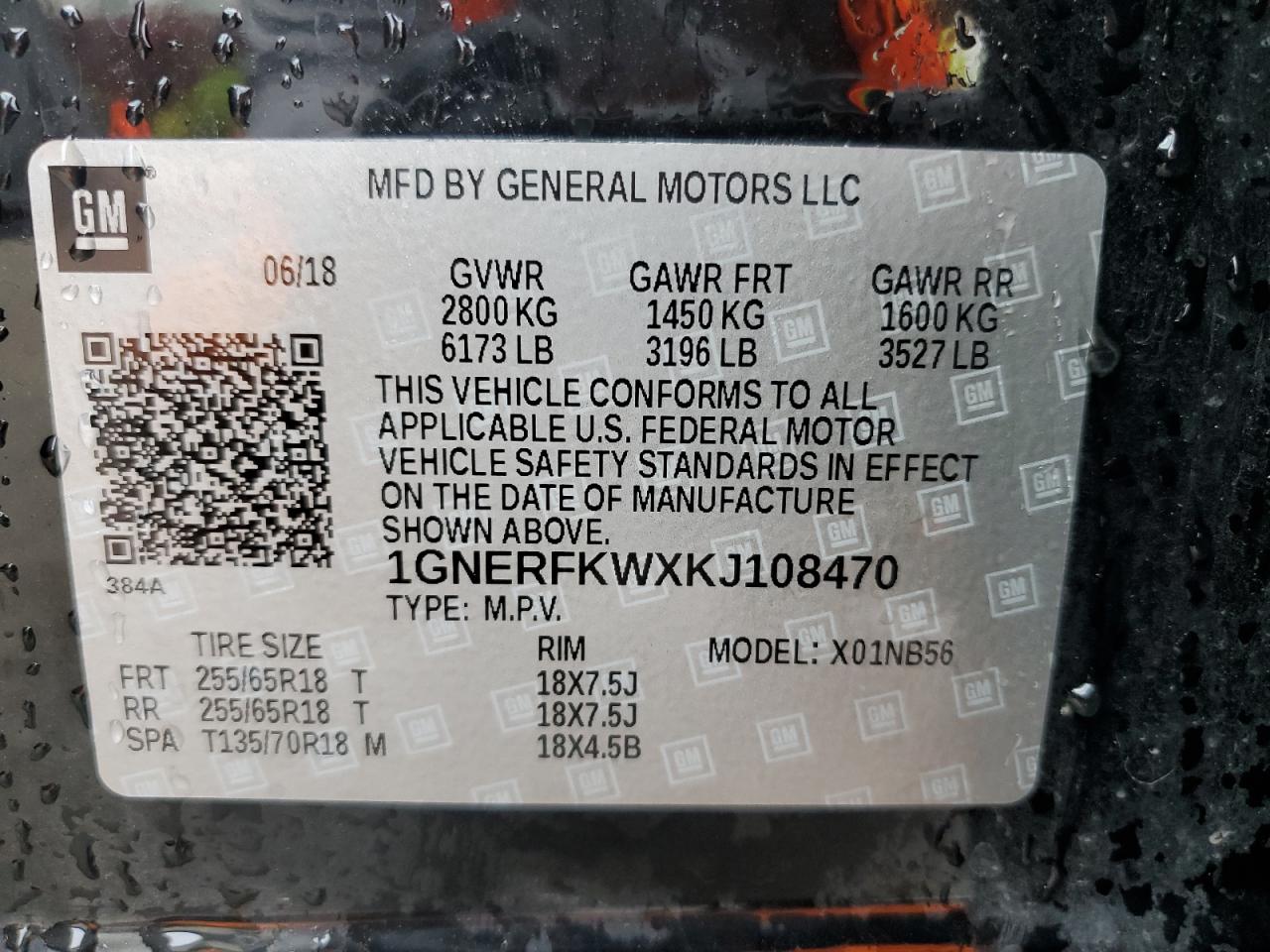 2019 Chevrolet Traverse Ls VIN: 1GNERFKWXKJ108470 Lot: 85681025