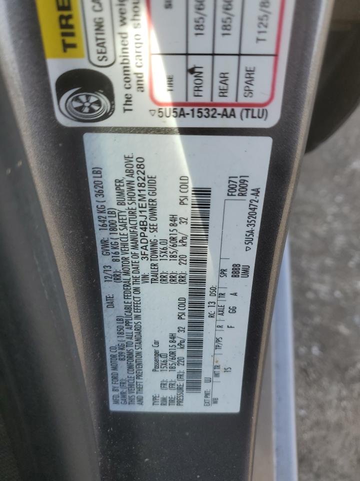 2014 Ford Fiesta Se VIN: 3FADP4BJ1EM182280 Lot: 90308805