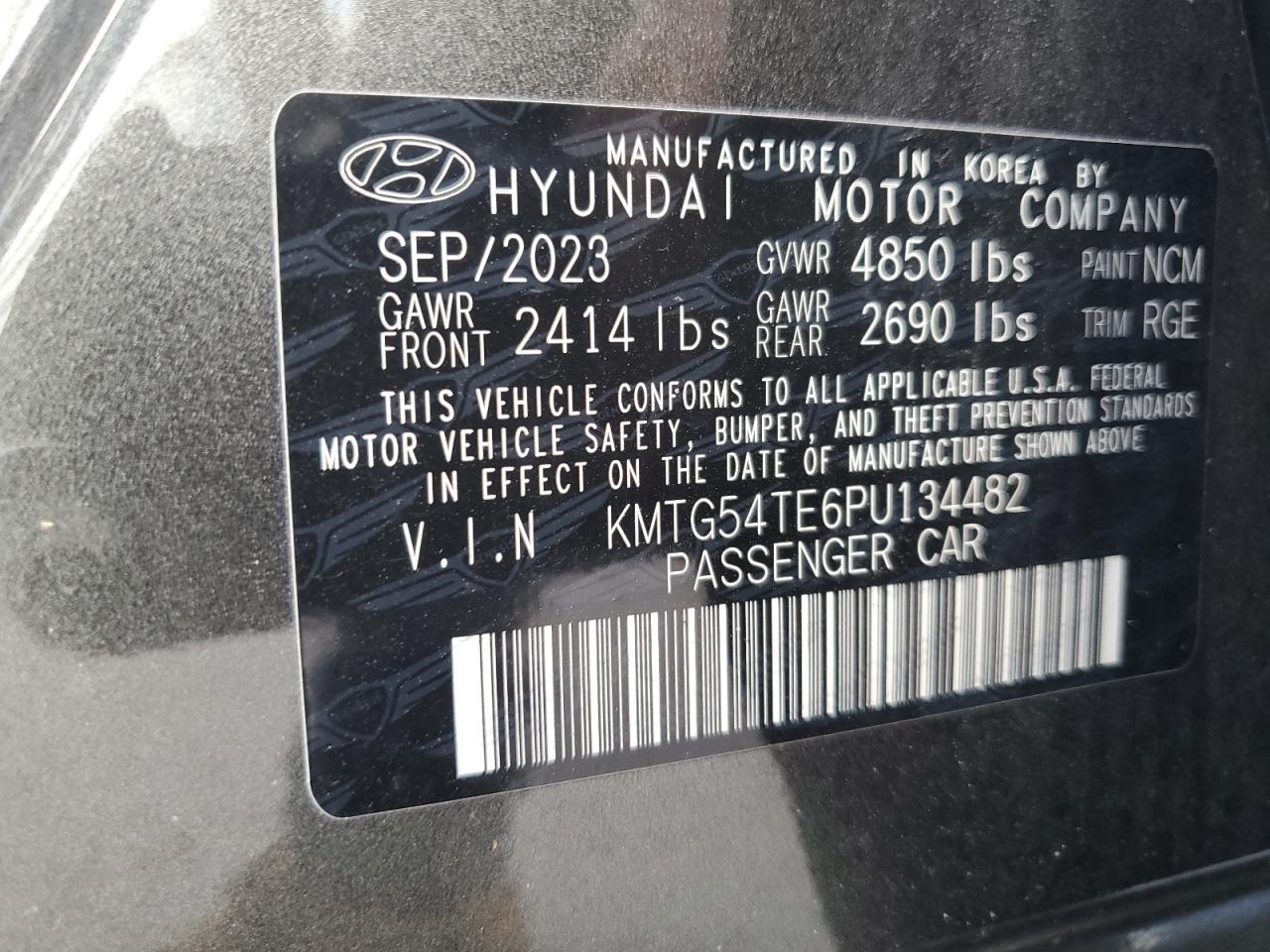 2023 Genesis G70 Base VIN: KMTG54TE6PU134482 Lot: 85254475