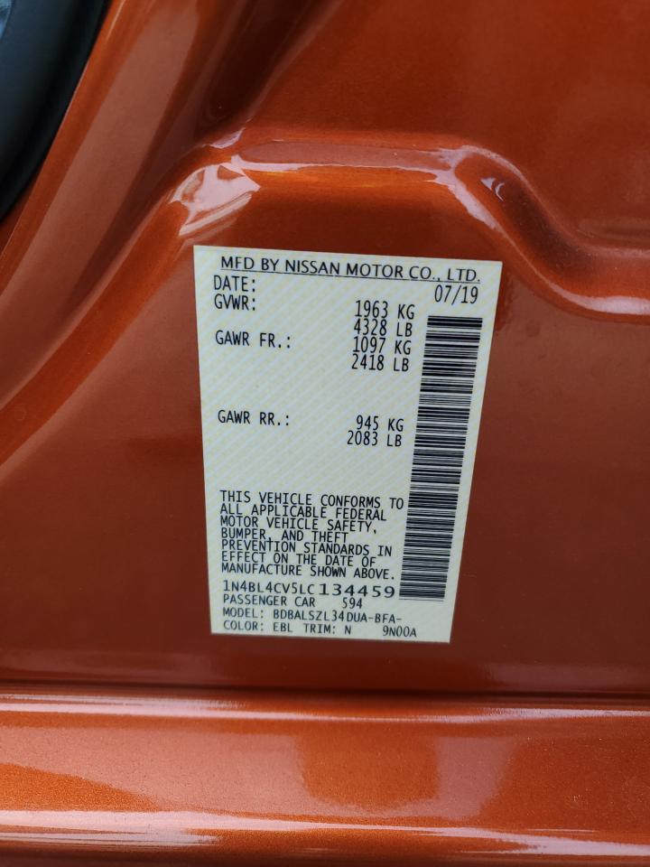 2020 Nissan Altima Sr VIN: 1N4BL4CV5LC134459 Lot: 82235145