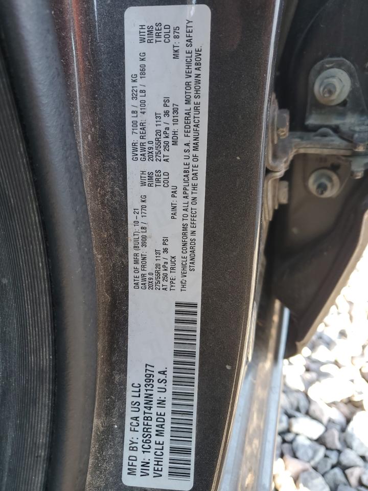 2022 Ram 1500 Big Horn/Lone Star VIN: 1C6SRFBT4NN139977 Lot: 90004645