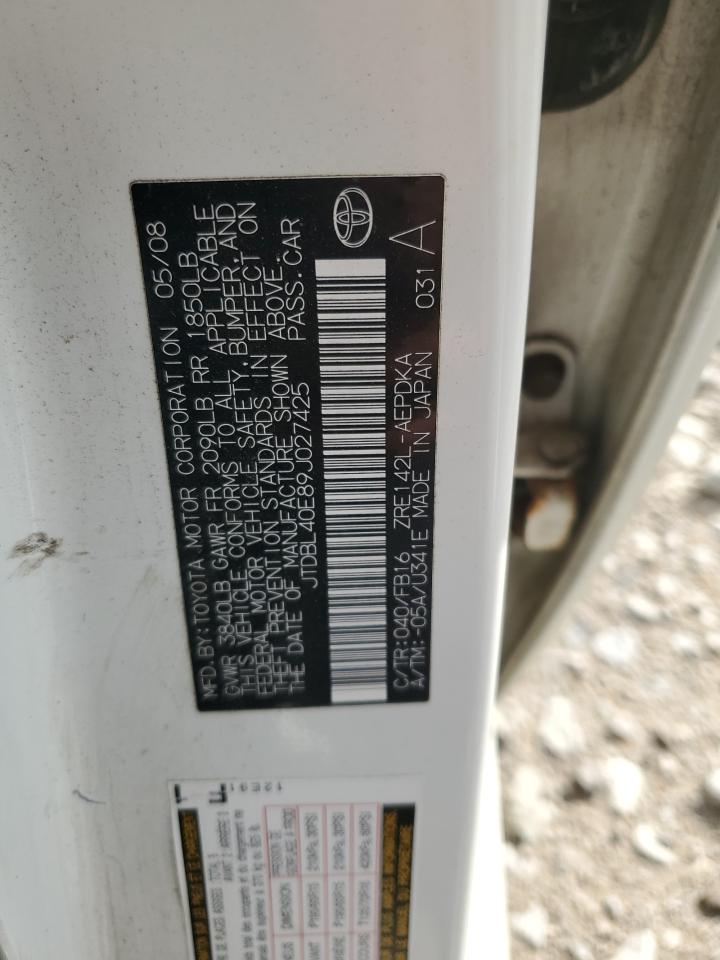 2009 Toyota Corolla Base VIN: JTDBL40E89J027425 Lot: 81933025