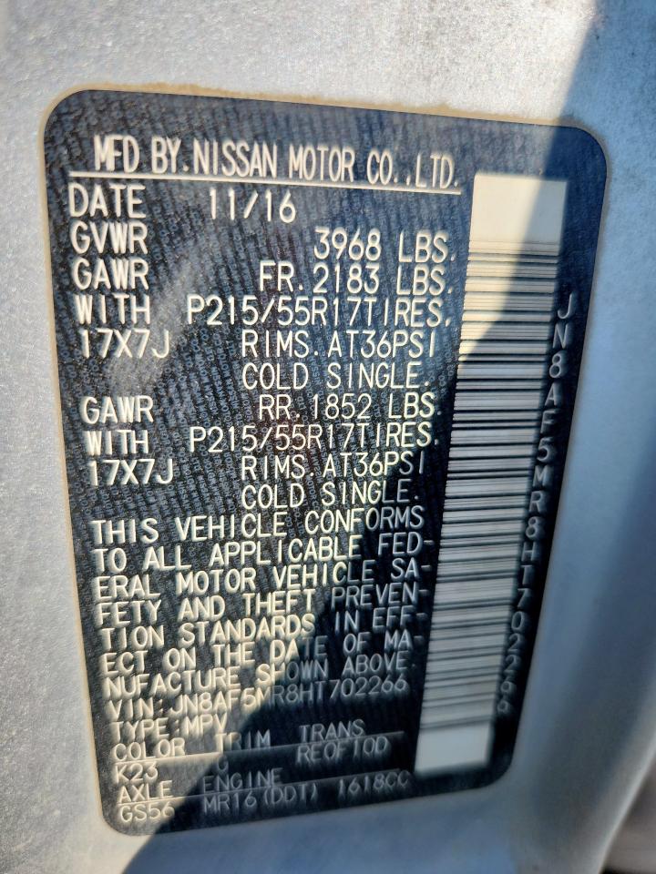 2017 Nissan Juke S VIN: JN8AF5MR8HT702266 Lot: 82429955