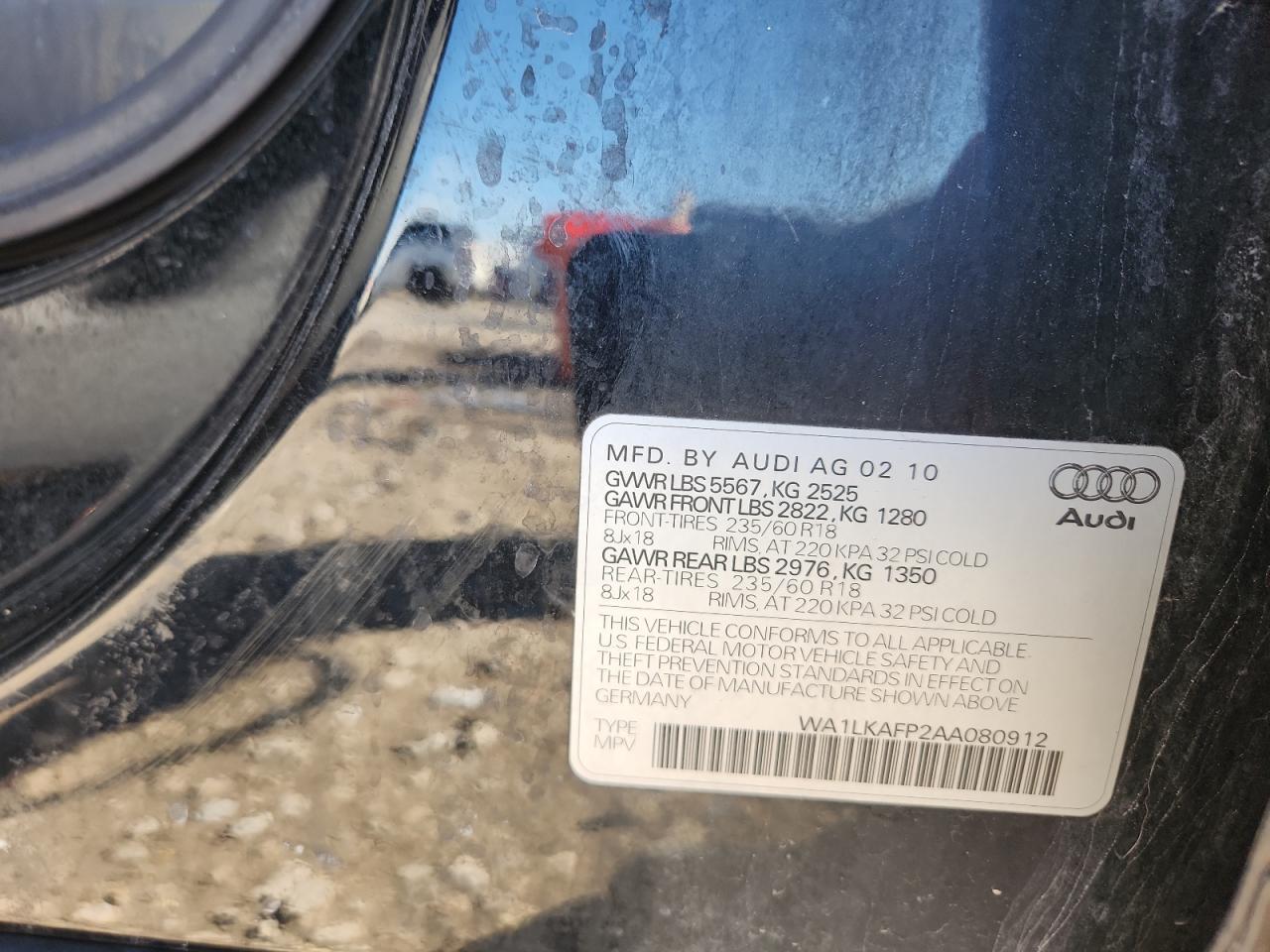 2010 Audi Q5 Premium Plus VIN: WA1LKAFP2AA080912 Lot: 89922445