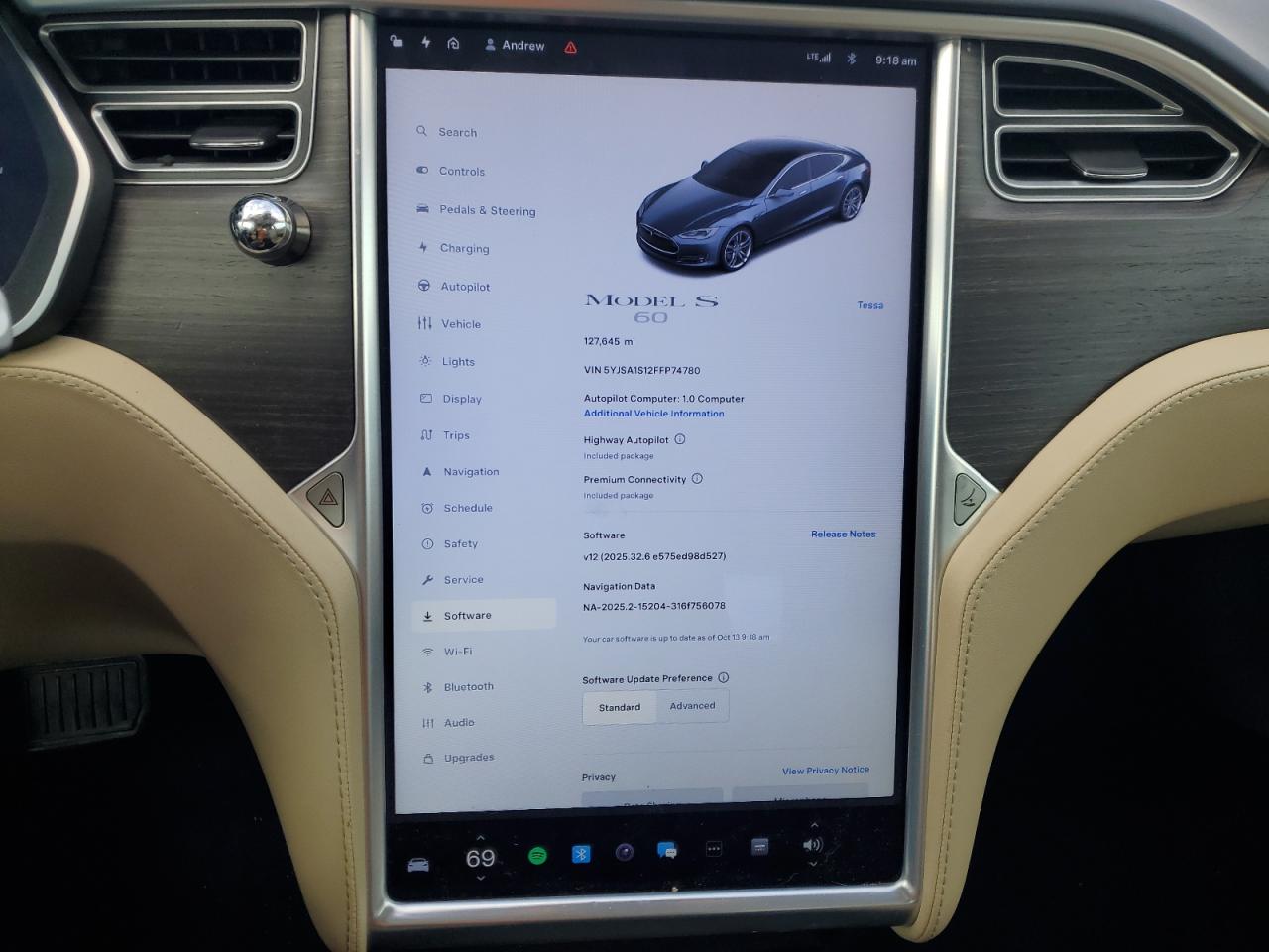 2015 Tesla Model S 60 VIN: 5YJSA1S12FFP74780 Lot: 82410525