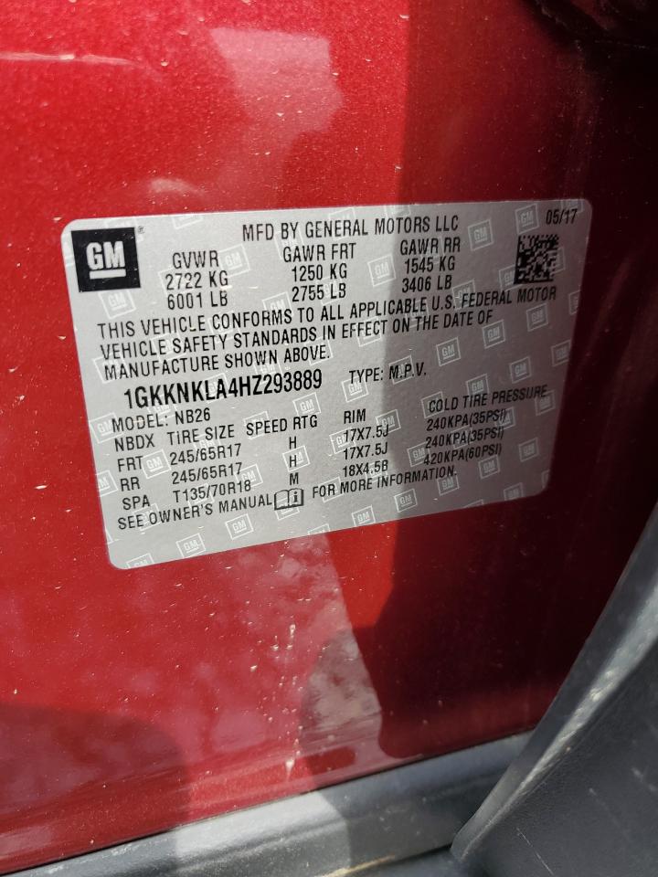 2017 GMC Acadia Sle VIN: 1GKKNKLA4HZ293889 Lot: 85165915