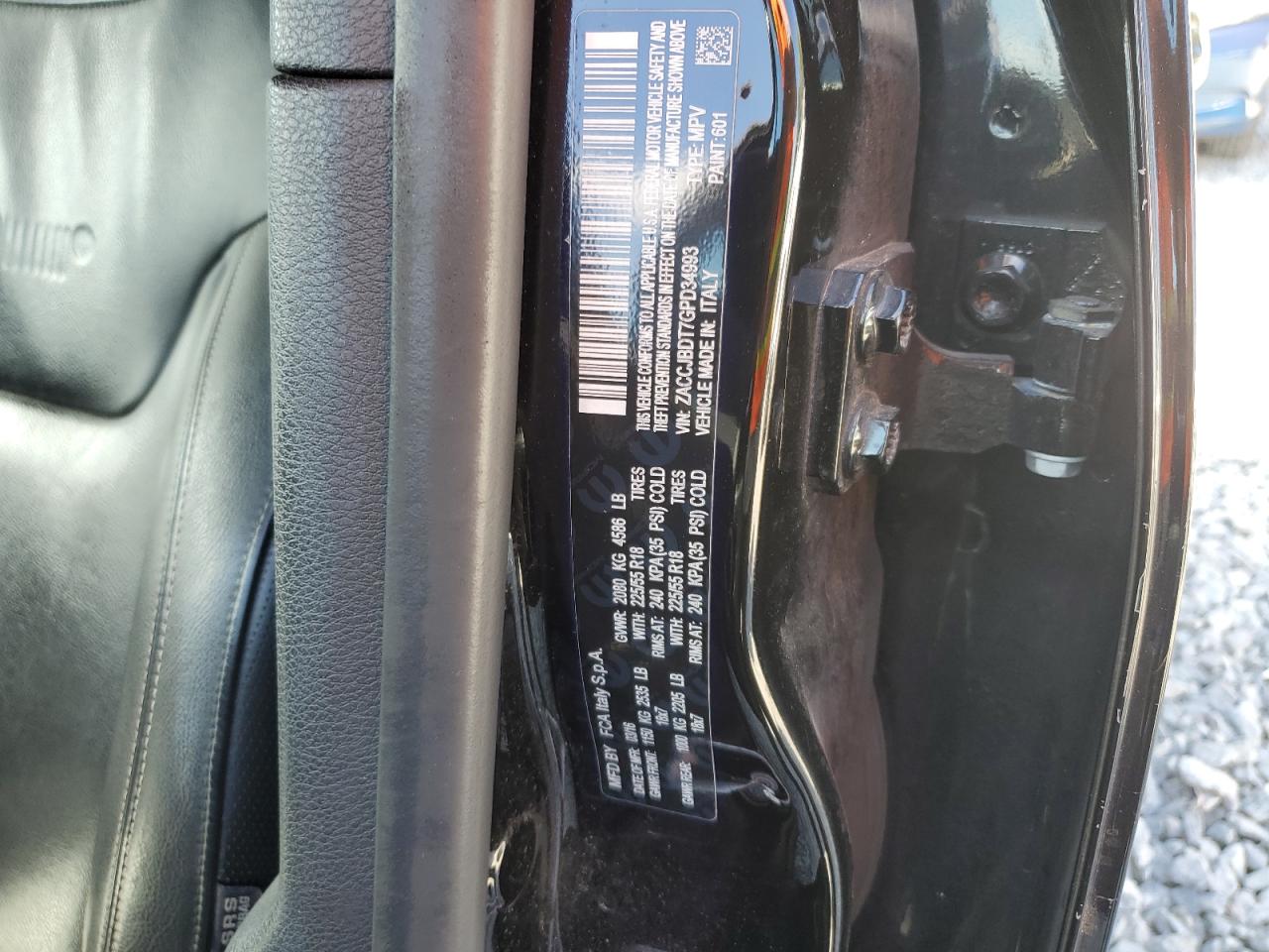 2016 Jeep Renegade Limited VIN: ZACCJBDT7GPD34993 Lot: 85332805