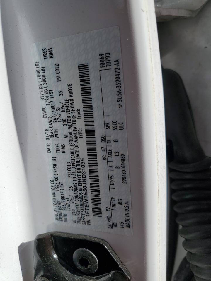 2018 Ford F150 Supercrew VIN: 1FTEW1E50JKD31035 Lot: 85318795