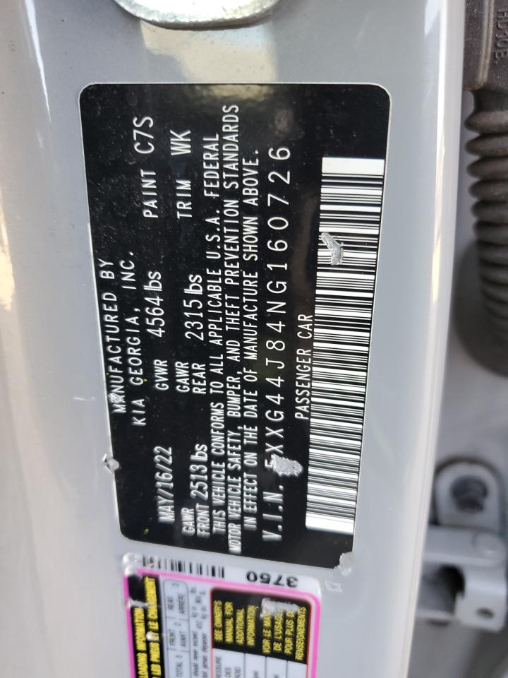 2022 Kia K5 Gt VIN: 5XXG44J84NG160726 Lot: 84435635