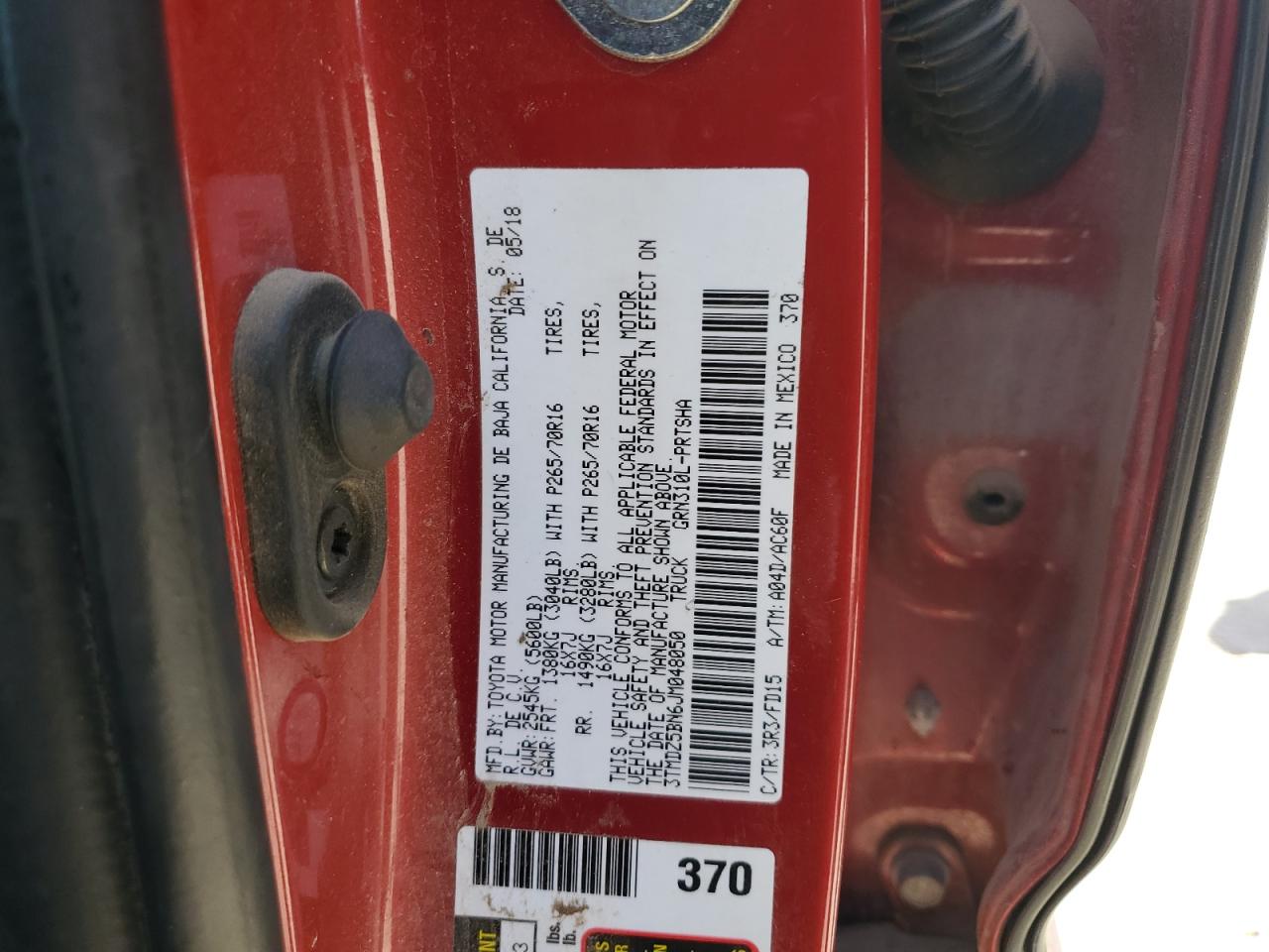 2018 Toyota Tacoma Double Cab VIN: 3TMDZ5BN6JM048050 Lot: 85717605