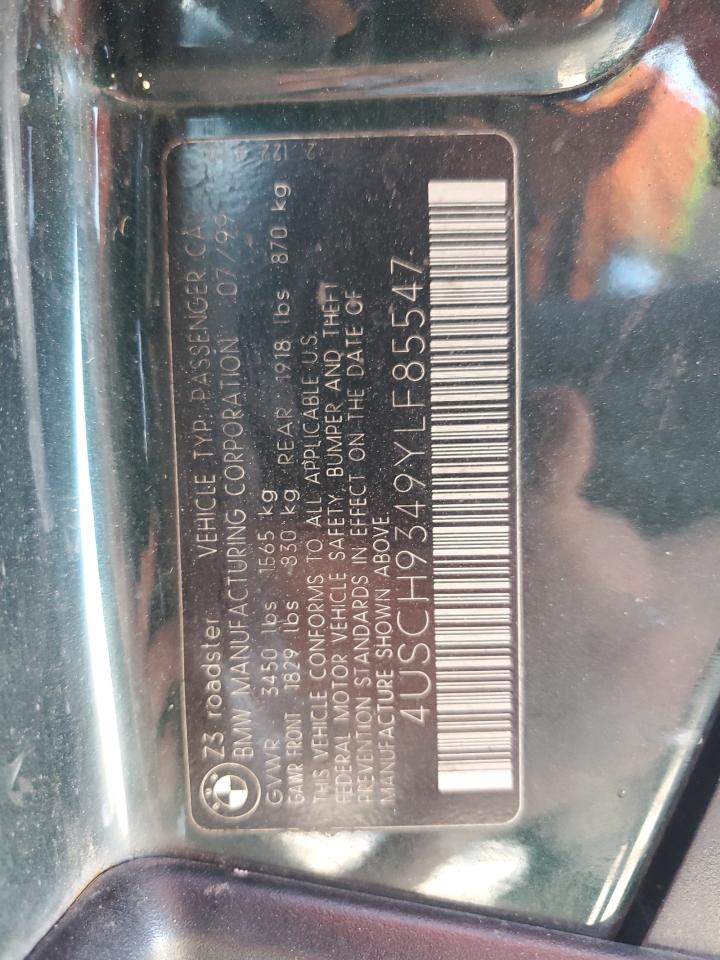 2000 BMW Z3 2.3 VIN: 4USCH9349YLF85547 Lot: 84292915