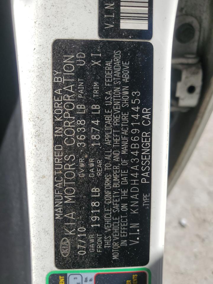 2011 Kia Rio Base VIN: KNADH4A34B6914453 Lot: 86283925