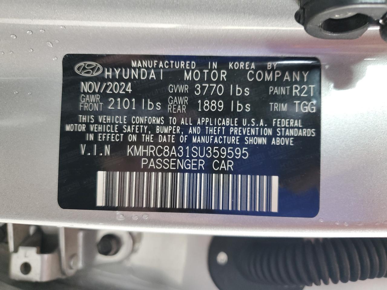 2025 Hyundai Venue Sel VIN: KMHRC8A31SU359595 Lot: 90055135