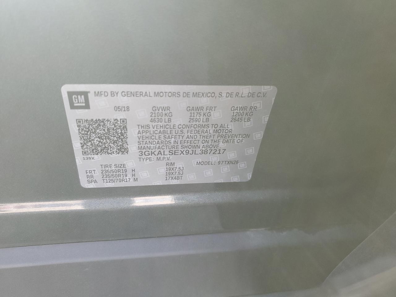 2018 GMC Terrain Denali VIN: 3GKALSEX9JL387217 Lot: 90367245