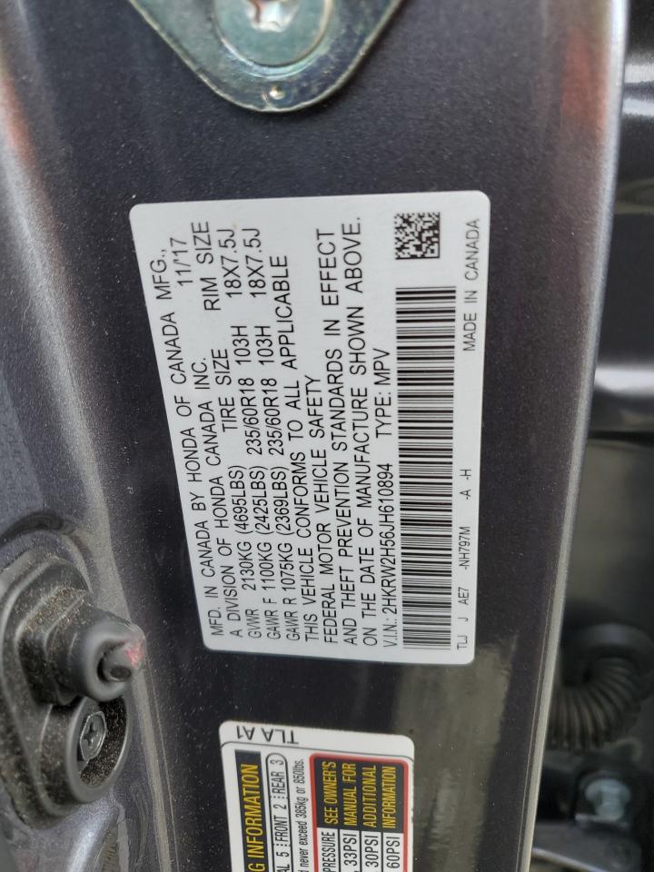 2018 Honda Cr-V Ex VIN: 2HKRW2H56JH610894 Lot: 82350995