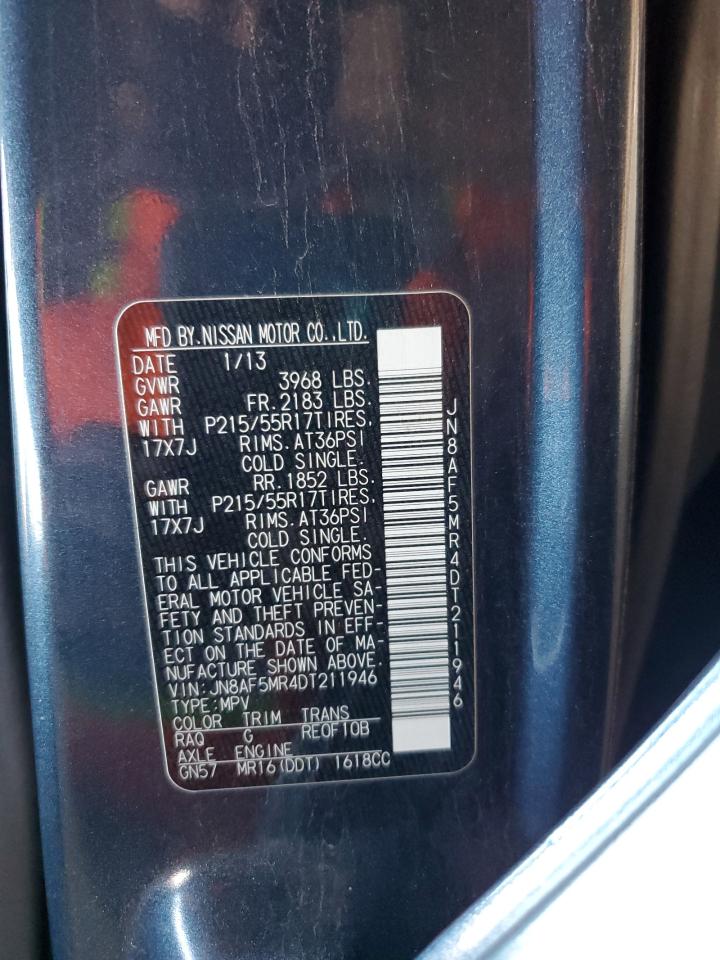 2013 Nissan Juke S VIN: JN8AF5MR4DT211946 Lot: 87041425