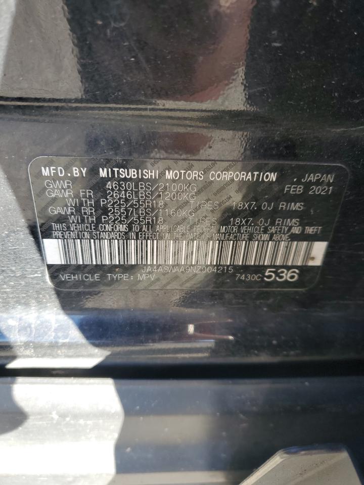 2022 Mitsubishi Eclipse Cross Se VIN: JA4ASWAA9NZ004215 Lot: 82353545