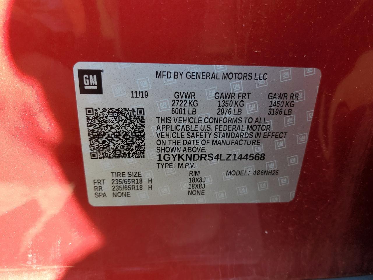 2020 Cadillac Xt5 Premium Luxury VIN: 1GYKNDRS4LZ144568 Lot: 82662845