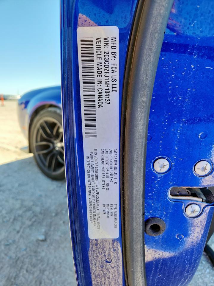 2022 Dodge Challenger R/T Scat Pack VIN: 2C3CDZFJ1NH104137 Lot: 90669115