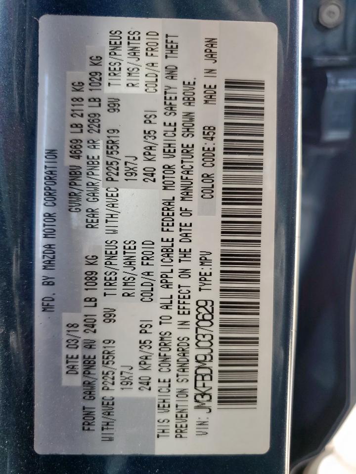 2018 Mazda Cx-5 Grand Touring VIN: JM3KFBDM9J0370629 Lot: 85691655