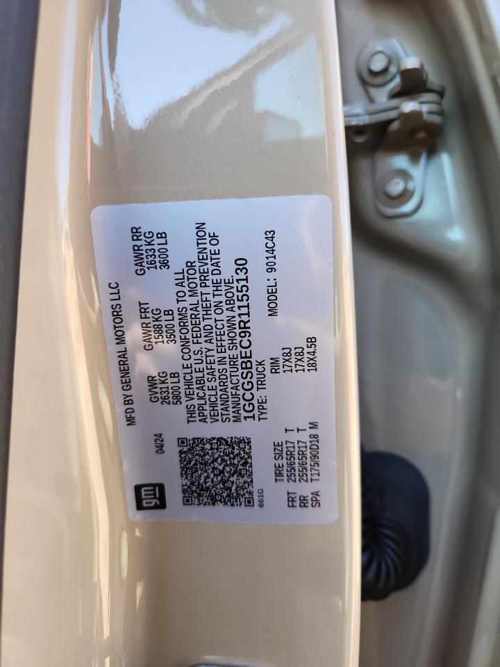 2024 Chevrolet Colorado VIN: 1GCGSBEC9R1155130 Lot: 85531815