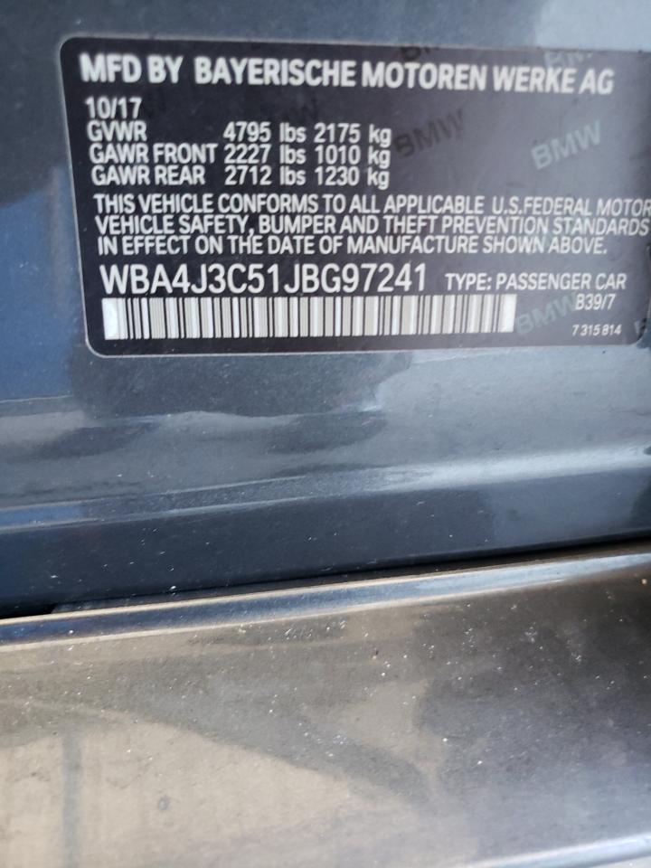 2018 BMW 430Xi Gran Coupe VIN: WBA4J3C51JBG97241 Lot: 89901175