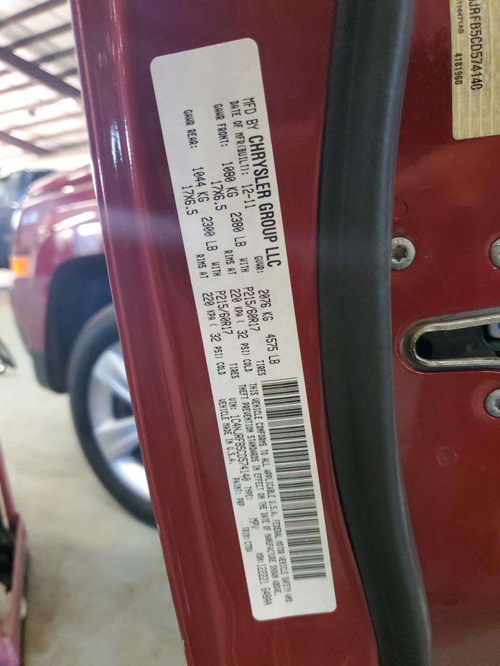 2012 Jeep Patriot Latitude VIN: 1C4NJRFB5CD574140 Lot: 85723335