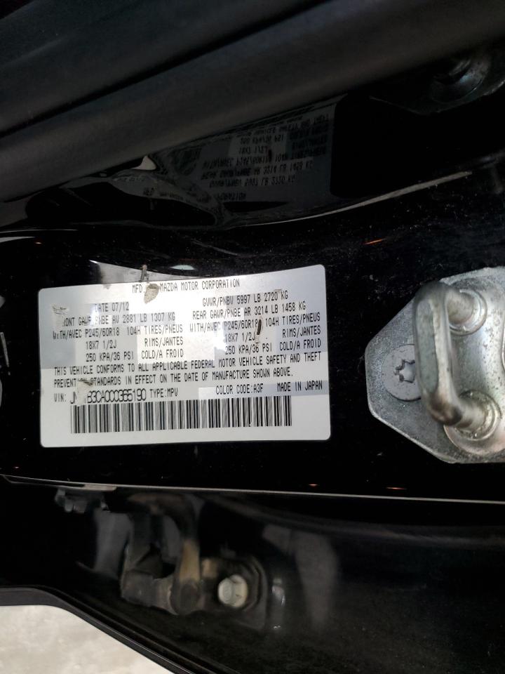 2012 Mazda Cx-9 VIN: JM3TB3CA0C0365190 Lot: 84073285