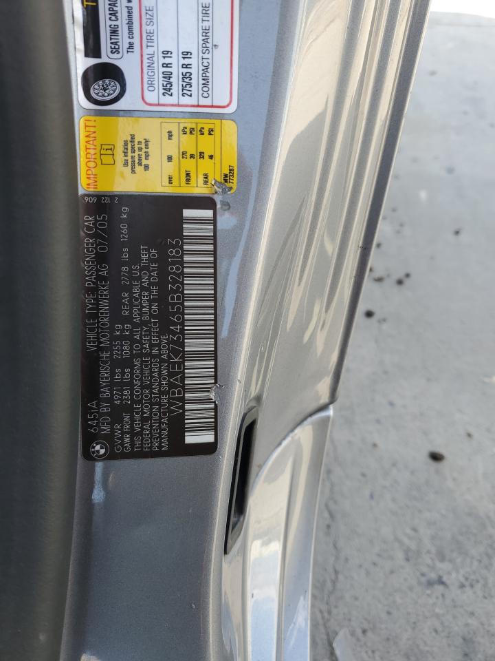 2005 BMW 645 Ci Automatic VIN: WBAEK73465B328183 Lot: 85927095