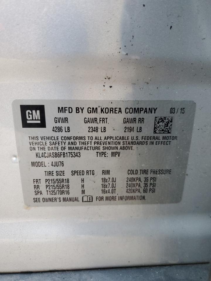 2015 Buick Encore VIN: KL4CJASB6FB175343 Lot: 90985655