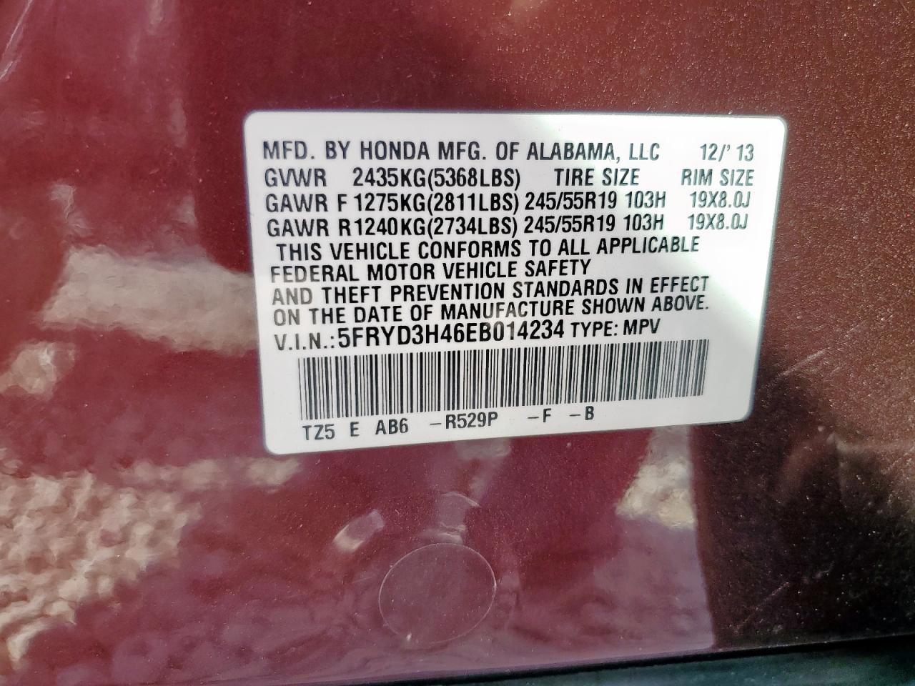 2014 Acura Mdx Technology VIN: 5FRYD3H46EB014234 Lot: 84726715