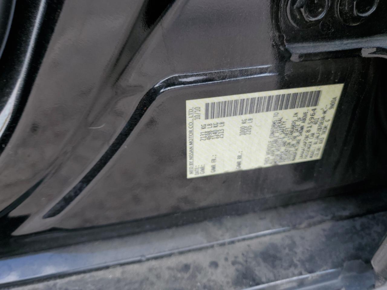 2011 Nissan Maxima S VIN: 1N4AA5AP2BC815964 Lot: 86773725