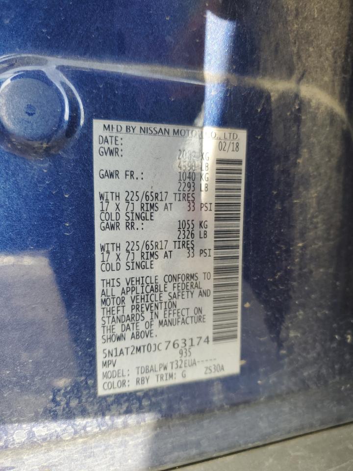 2018 Nissan Rogue S VIN: 5N1AT2MT0JC763174 Lot: 86067355