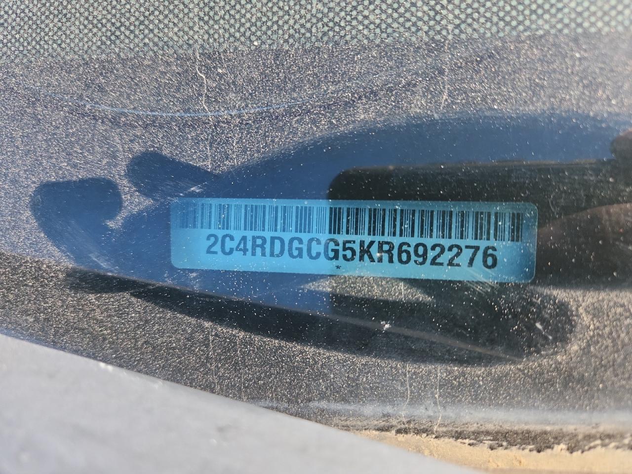 2019 Dodge Grand Caravan Sxt VIN: 2C4RDGCG5KR692276 Lot: 90358735