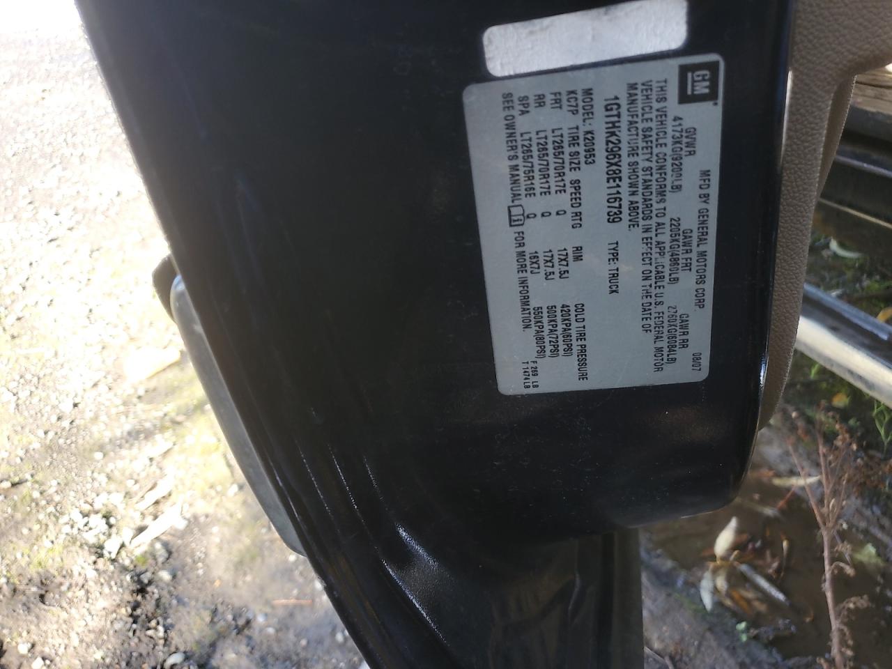 2008 GMC Sierra K2500 Heavy Duty VIN: 1GTHK296X8E116739 Lot: 90045275