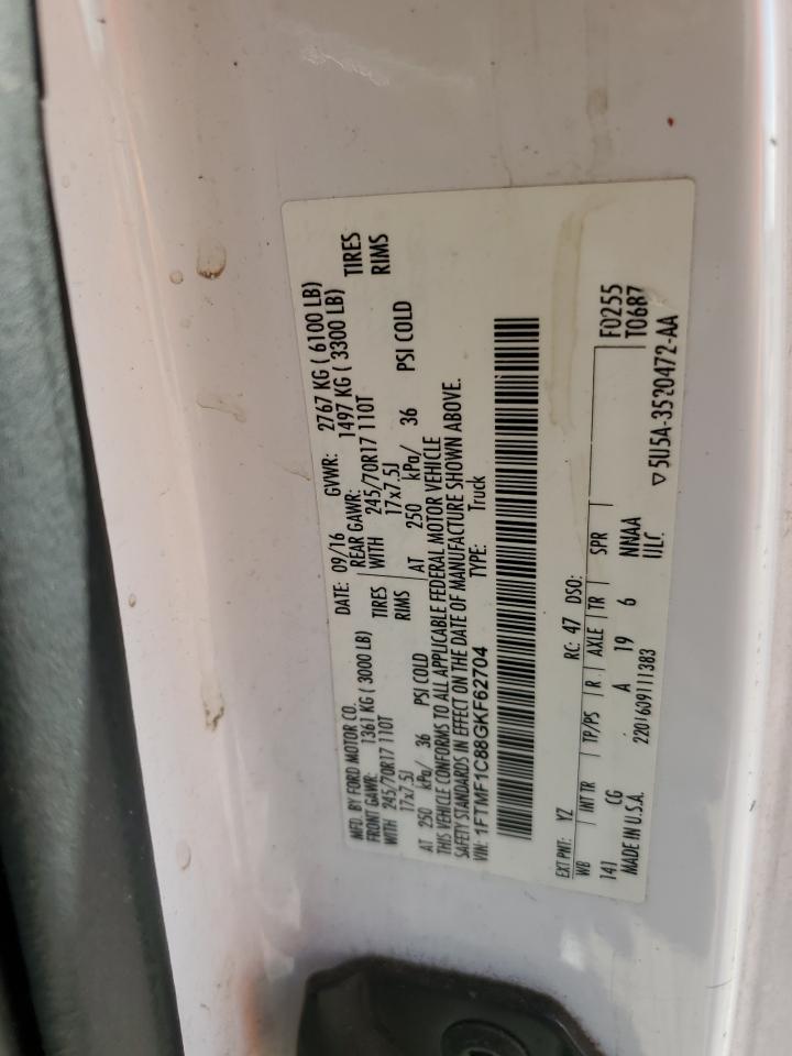 2016 Ford F150 VIN: 1FTMF1C88GKF62704 Lot: 86145945