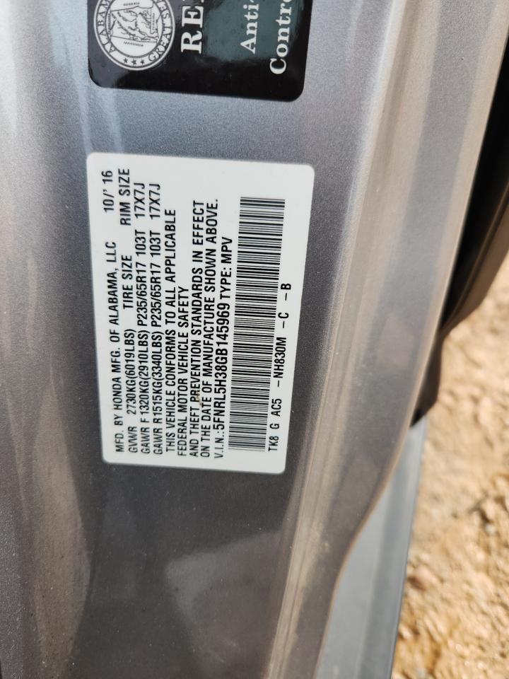 2016 Honda Odyssey Se VIN: 5FNRL5H38GB145969 Lot: 89812805