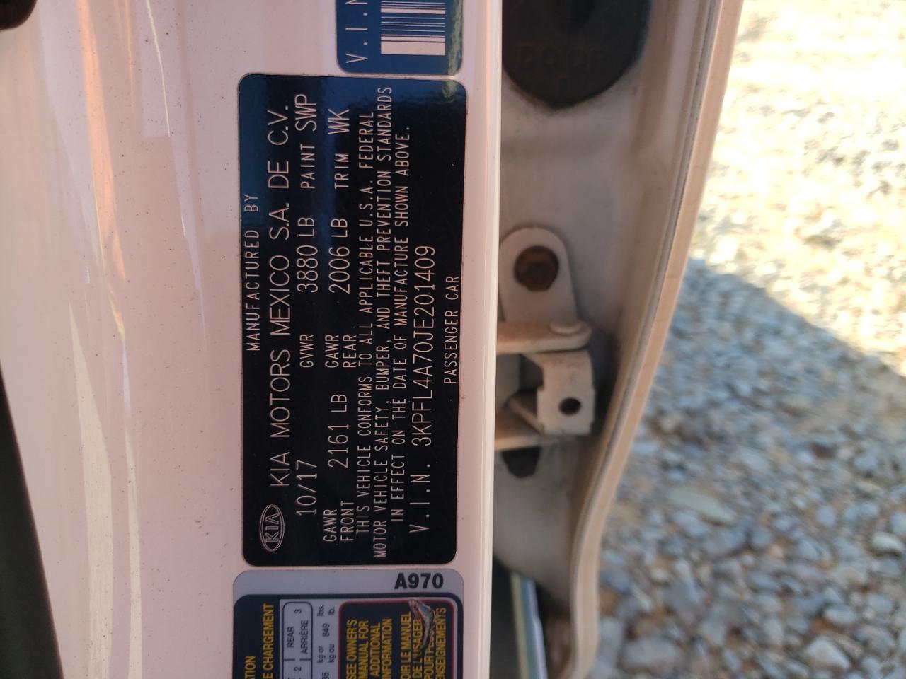 2018 Kia Forte Lx VIN: 3KPFL4A70JE201409 Lot: 86703185