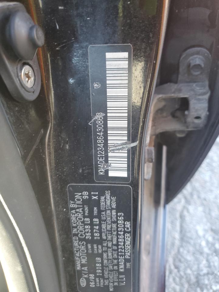 2008 Kia Rio Base VIN: KNADE123486430863 Lot: 86553935
