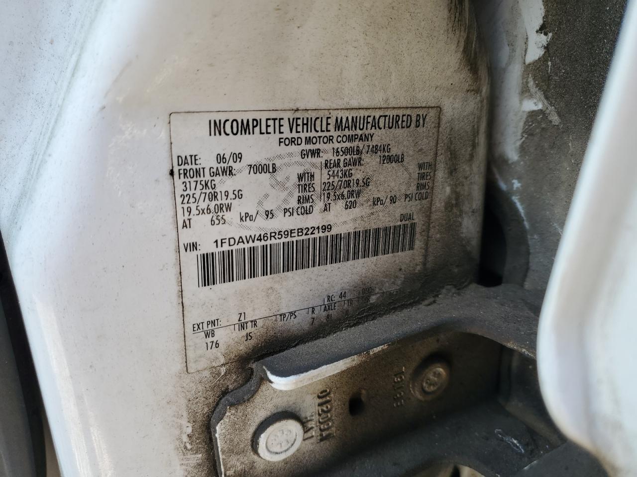 2009 Ford F450 Super Duty VIN: 1FDAW46R59EB22199 Lot: 84734415